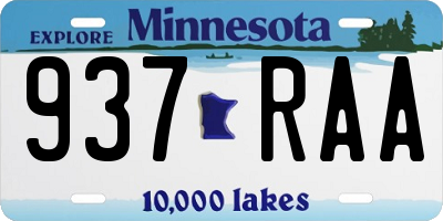 MN license plate 937RAA
