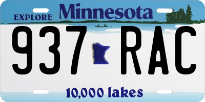 MN license plate 937RAC