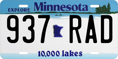 MN license plate 937RAD