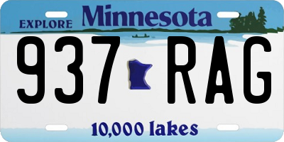 MN license plate 937RAG