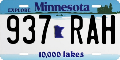 MN license plate 937RAH