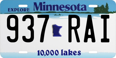 MN license plate 937RAI