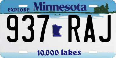 MN license plate 937RAJ