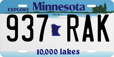 MN license plate 937RAK