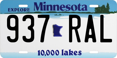 MN license plate 937RAL