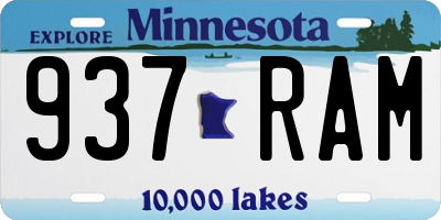 MN license plate 937RAM