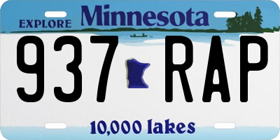 MN license plate 937RAP