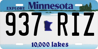 MN license plate 937RIZ