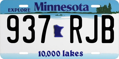 MN license plate 937RJB