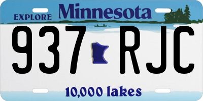 MN license plate 937RJC