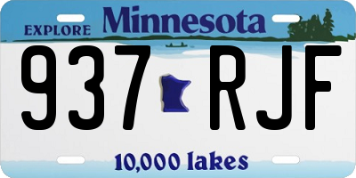 MN license plate 937RJF