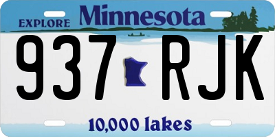 MN license plate 937RJK