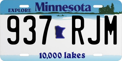 MN license plate 937RJM
