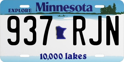MN license plate 937RJN