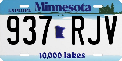 MN license plate 937RJV