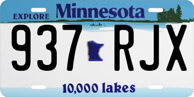 MN license plate 937RJX
