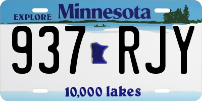 MN license plate 937RJY