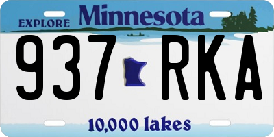 MN license plate 937RKA