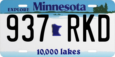 MN license plate 937RKD