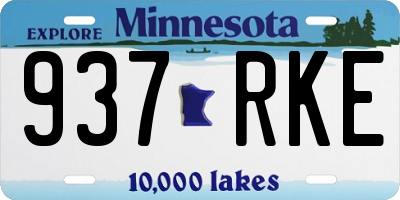 MN license plate 937RKE