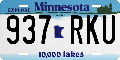 MN license plate 937RKU