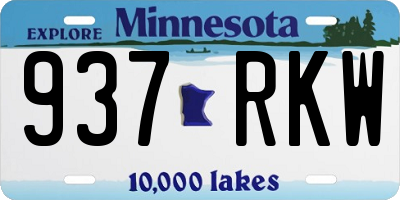MN license plate 937RKW