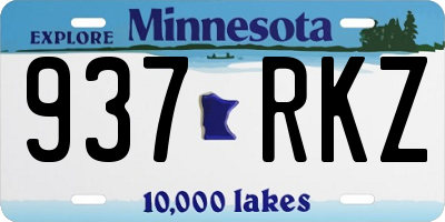 MN license plate 937RKZ
