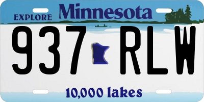 MN license plate 937RLW