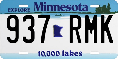 MN license plate 937RMK