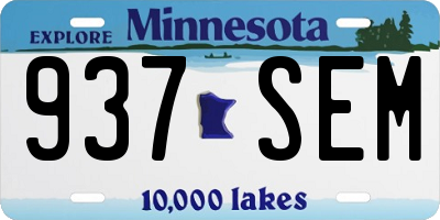 MN license plate 937SEM