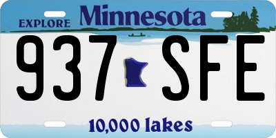 MN license plate 937SFE