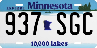MN license plate 937SGC