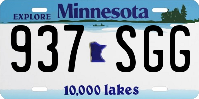MN license plate 937SGG