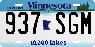 MN license plate 937SGM