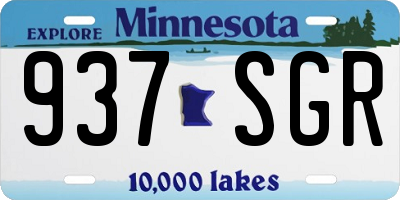MN license plate 937SGR