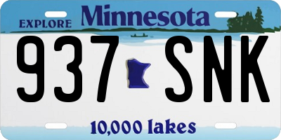 MN license plate 937SNK
