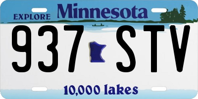 MN license plate 937STV