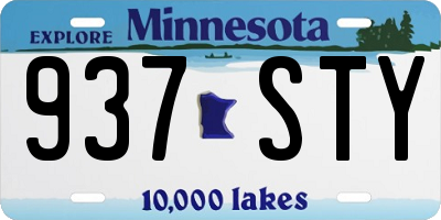 MN license plate 937STY