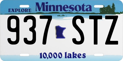 MN license plate 937STZ