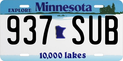 MN license plate 937SUB