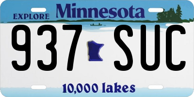 MN license plate 937SUC