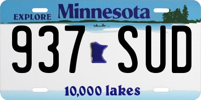 MN license plate 937SUD