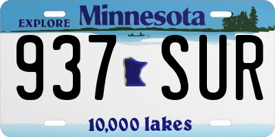 MN license plate 937SUR