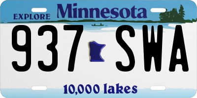 MN license plate 937SWA