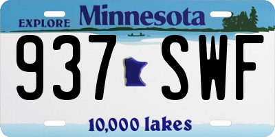 MN license plate 937SWF