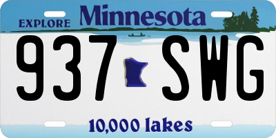 MN license plate 937SWG