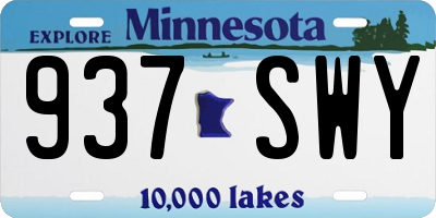 MN license plate 937SWY