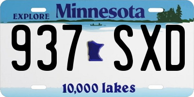 MN license plate 937SXD