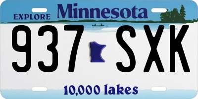 MN license plate 937SXK