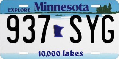 MN license plate 937SYG